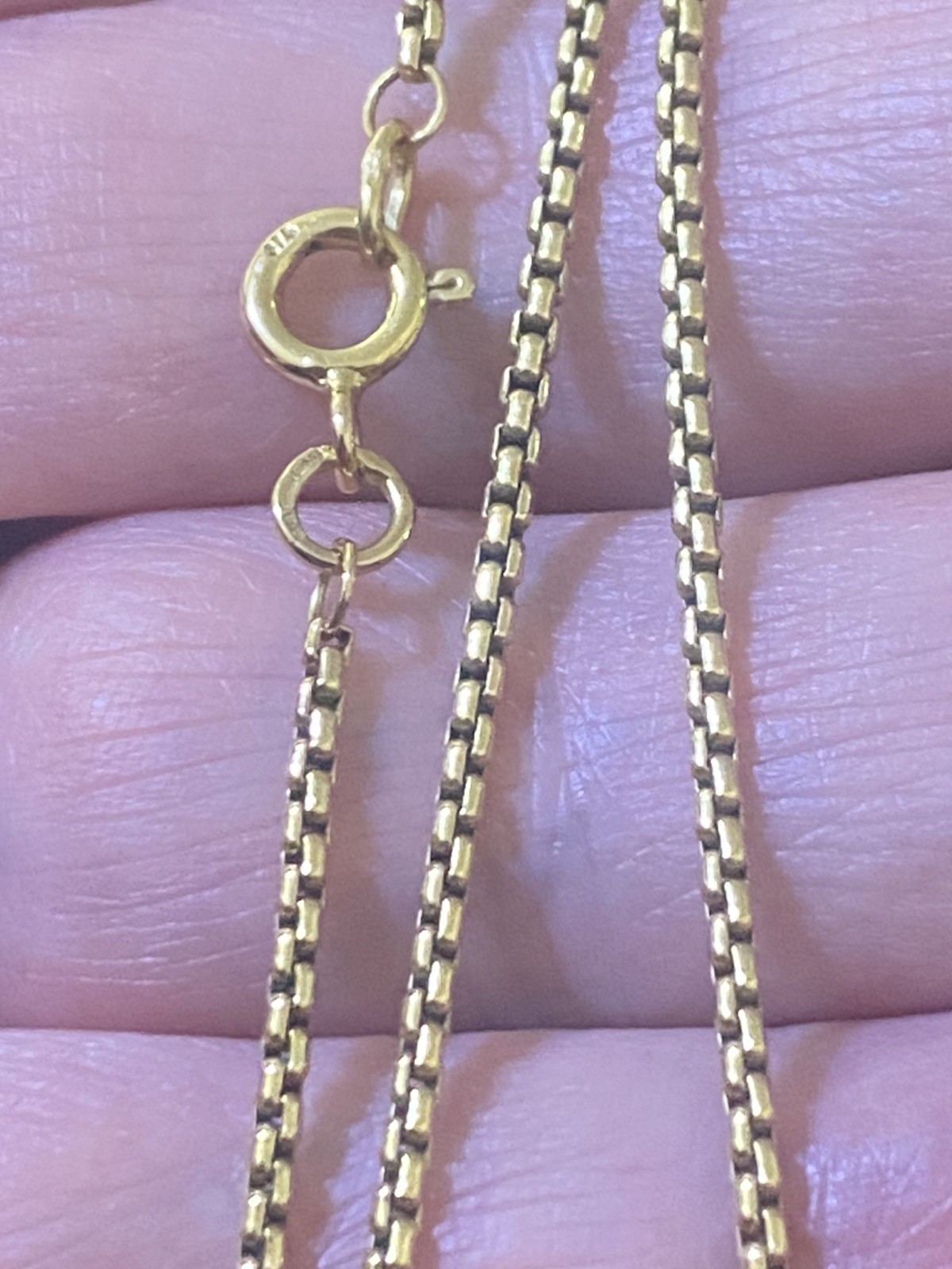 Quality 9ct 375 Yellow Gold Venetian Box Chain Necklace 5.7g 18”