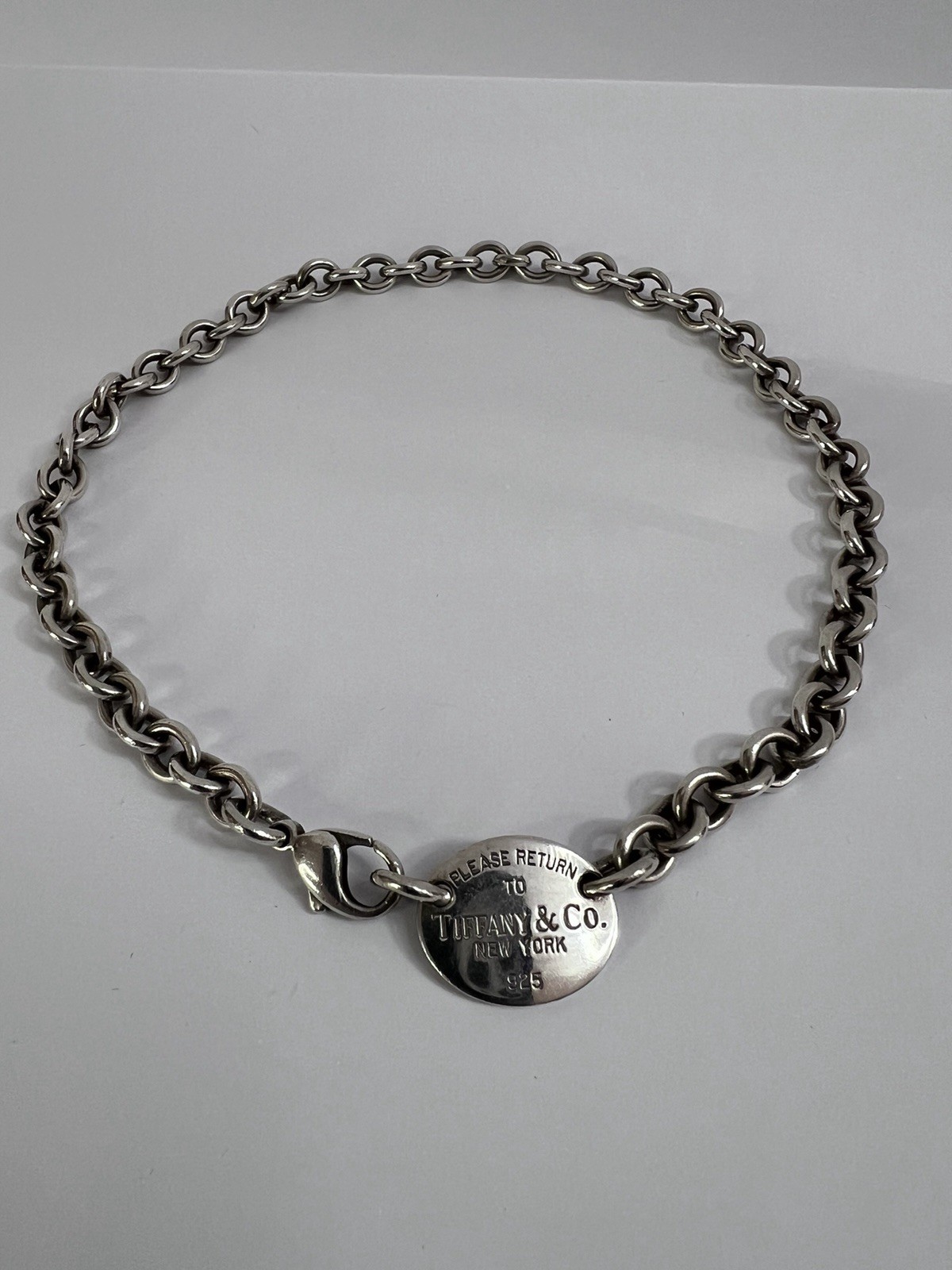Tiffany & Co. “Return to Tiffany” Silver 925 Oval Tag Chain Necklace
