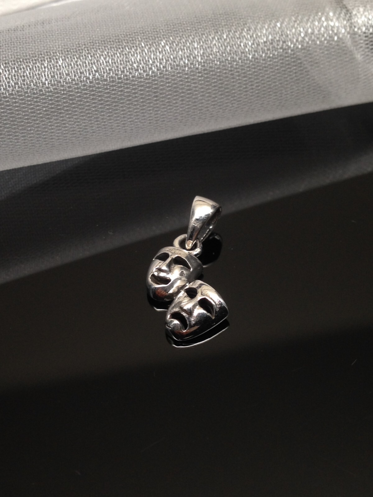 925 Sterling Silver Comedy & Tragedy Pendant Tiny Dainty 12mm /20mm Men Women