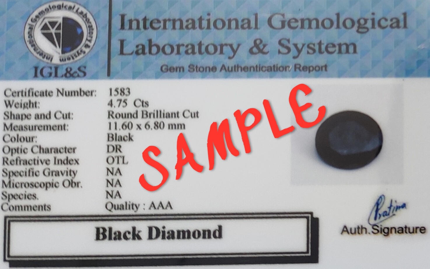 BLACK DIAMOND NECKLACE 28 inch 6 mm Certified AAA Rare Earth Mined