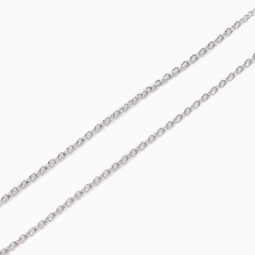 Pt999 Solid Pure Platinum 2.1g 0.9mm Round Cable Chain Necklace 16.5″ MIJapan