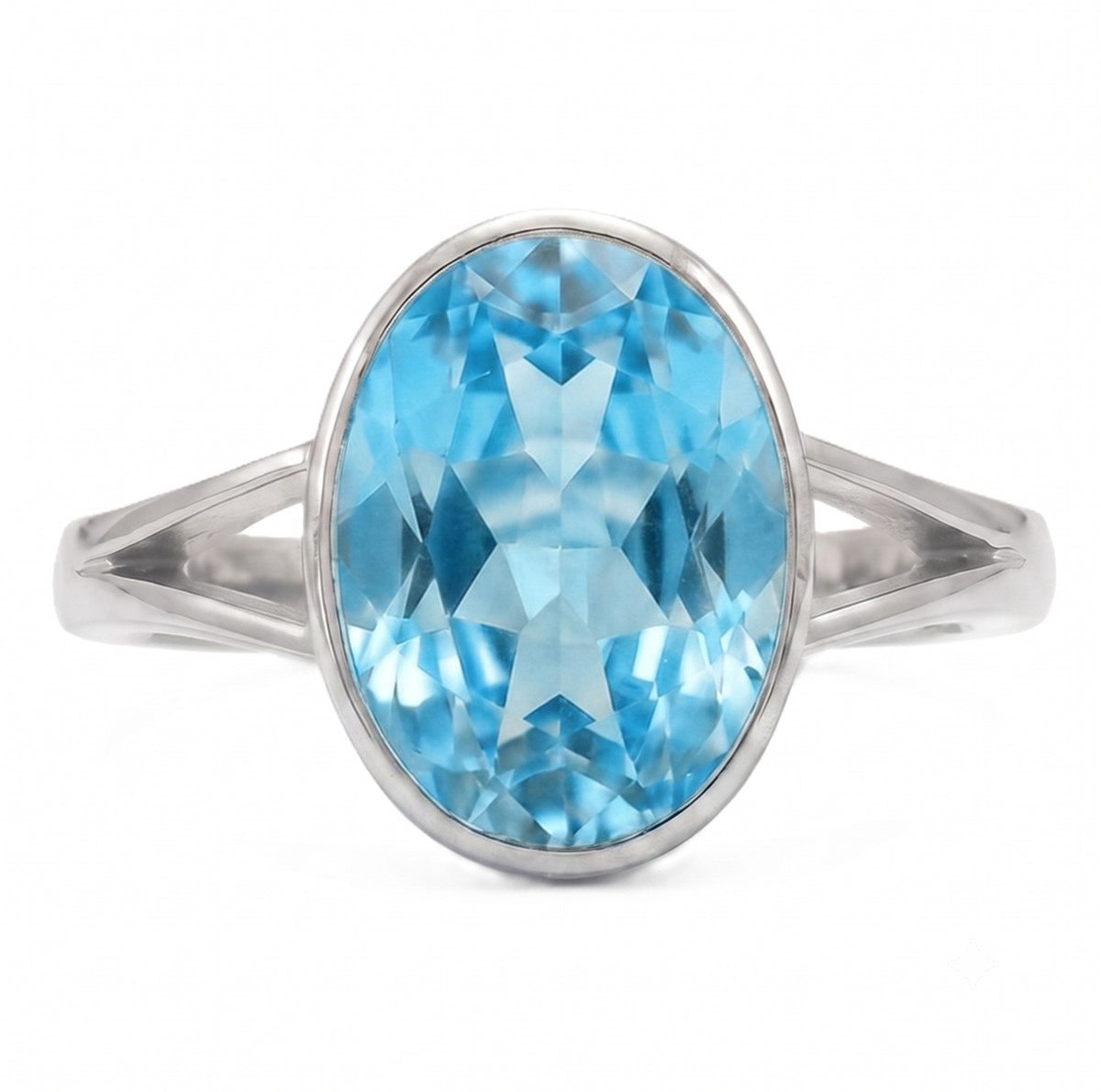 4.00 Carat Natural Oval Aquamarine Gemstone 925 Silver Handmade Ring For Her