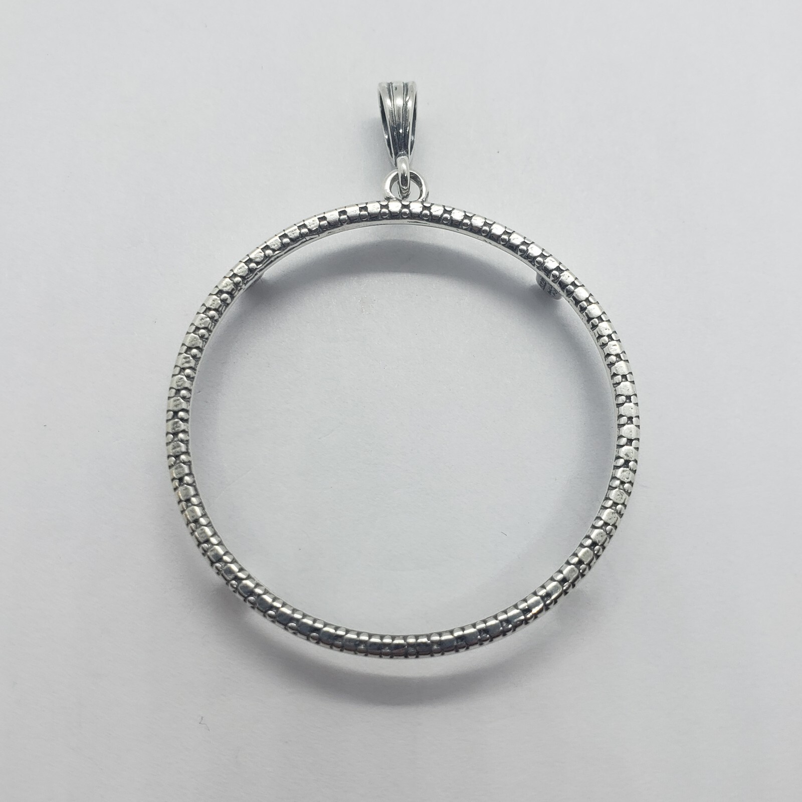 Sterling Silver Nickel Bezel 22 mm 5 Cents Coins Prong Back Illusion Edge