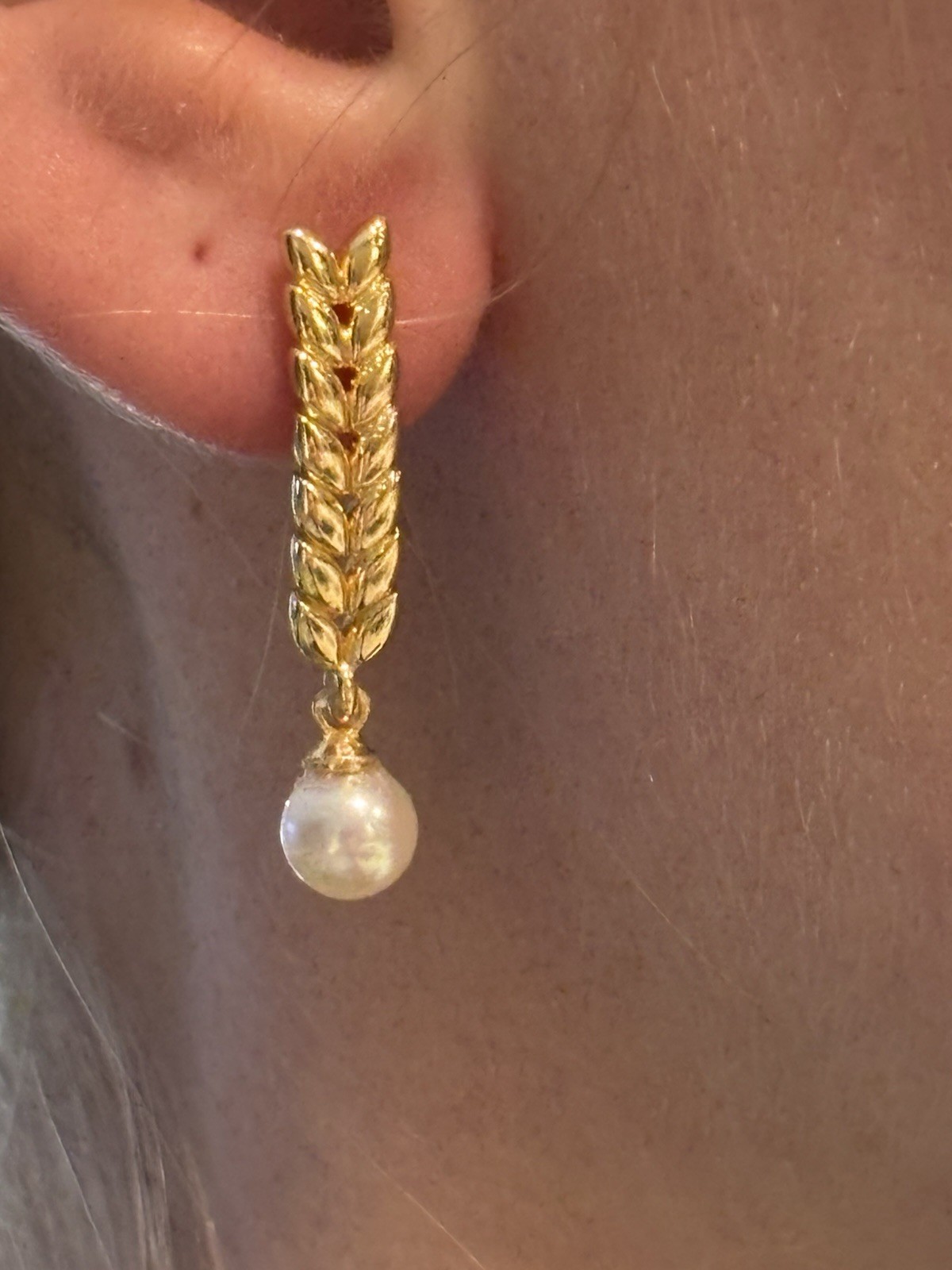 Stunning Drop Pearl Earrings 5.5mm Repurposed Mikimoto Pearls in A Dramatic Drop