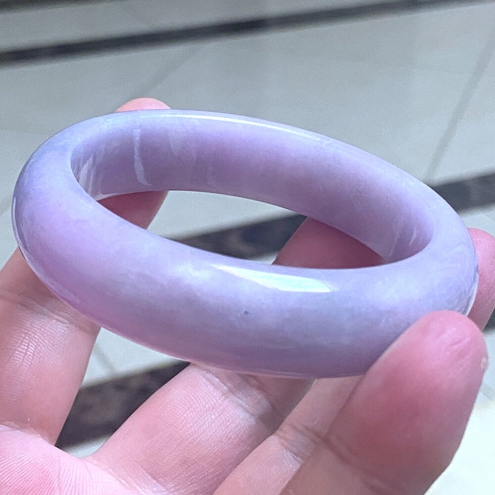 Certified Natural Lavender 56mm Burma Grade A Jade jadeite Bangle Bracelet