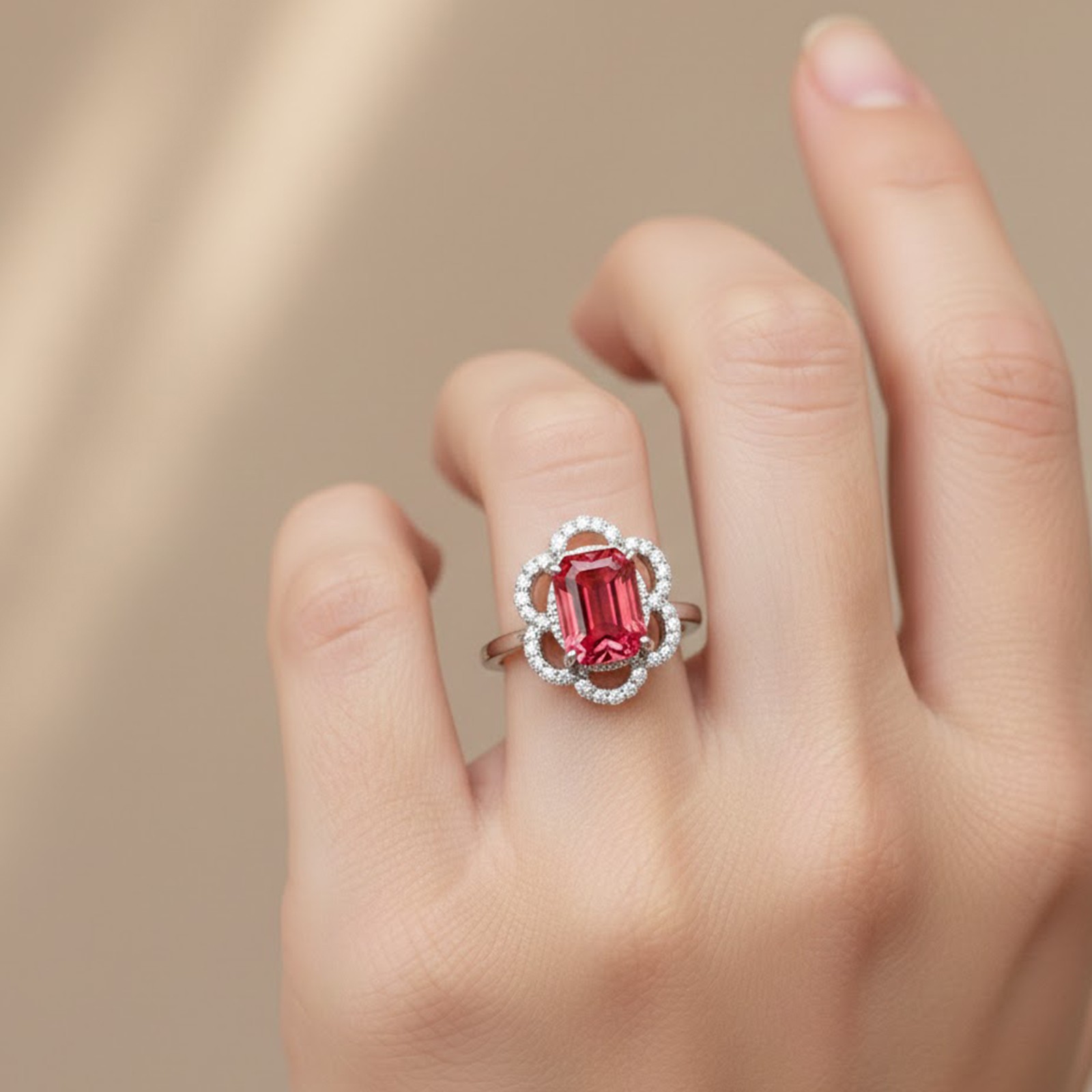 Glittering Pink Padparadscha Sapphire 10.35Ct 925 Sterling Silver Handmade Rings