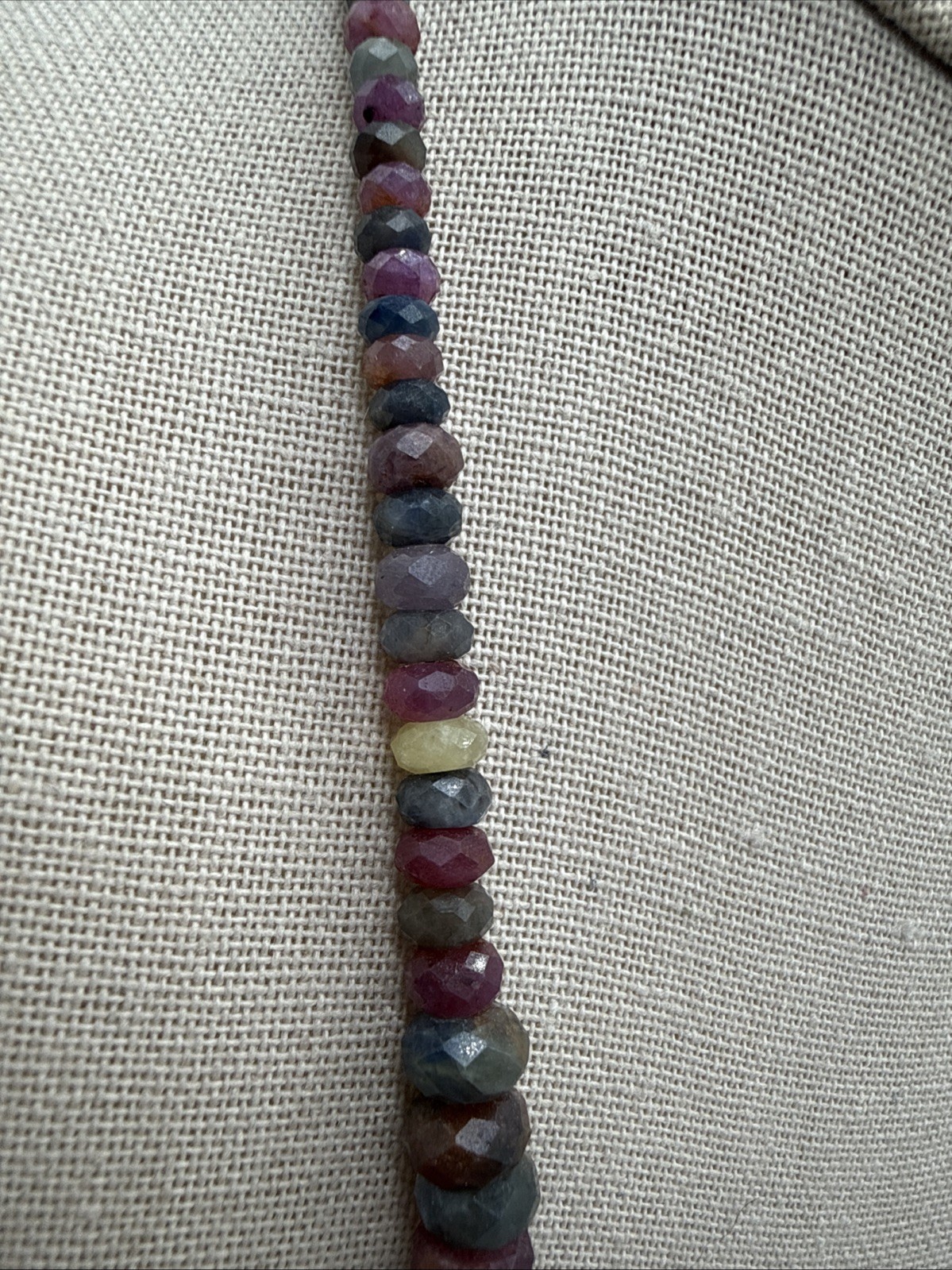Jay King Natural Multicolored Sapphire Graduated Bead Sterling Silver Necklace