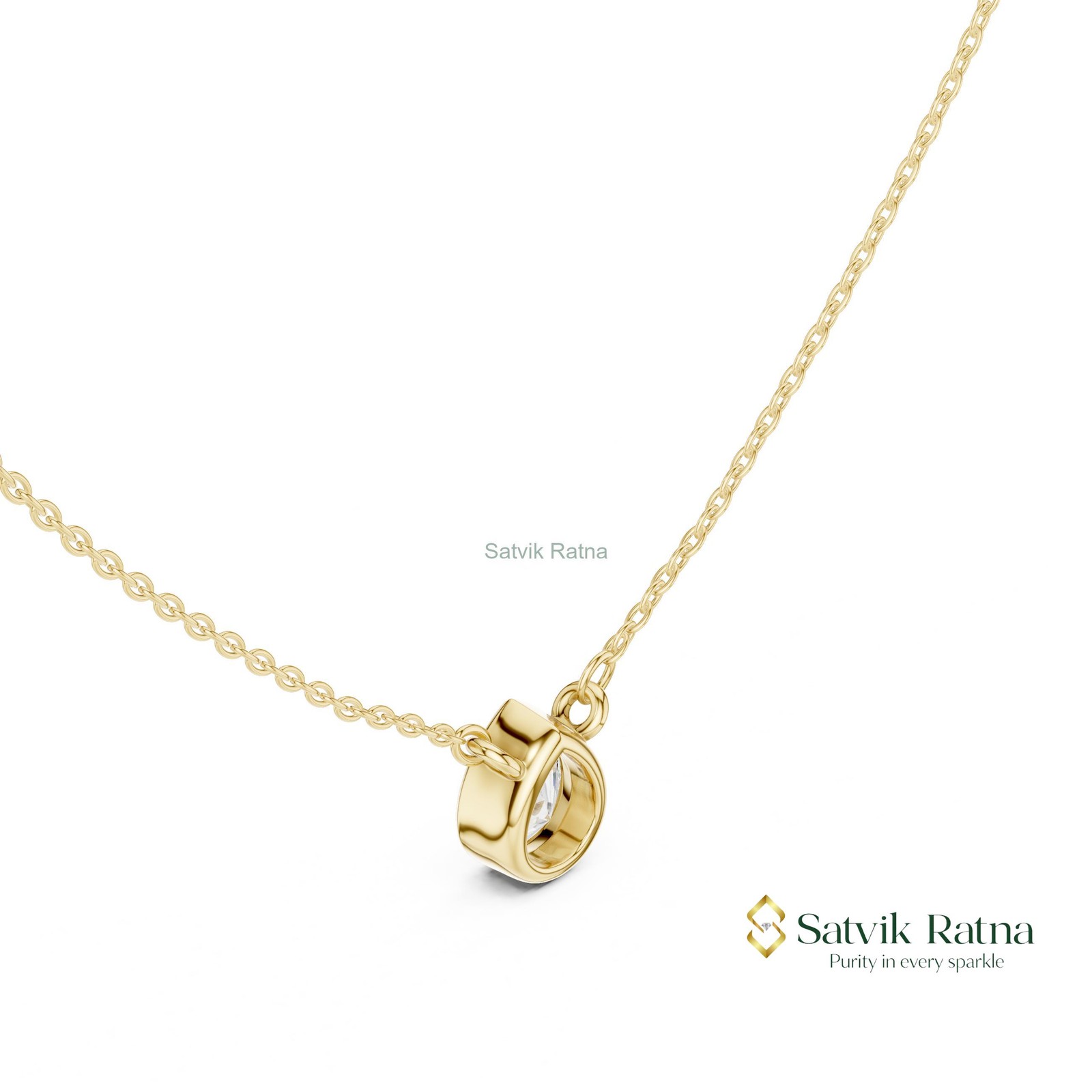Birthday Lab Grown/CVD Diamond Princess Women Handmade Necklace 14K Gold Pear