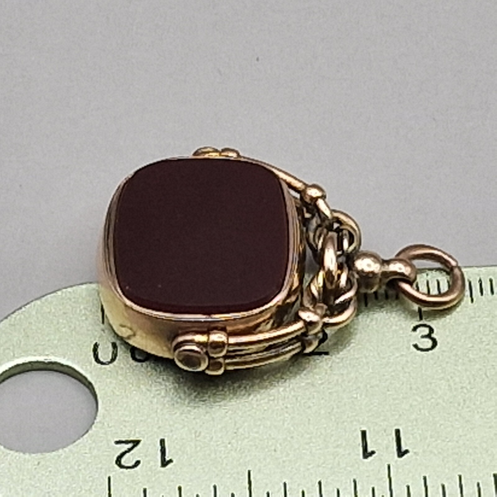 Antique 9ct Gold Spinner Fob Pendant Birmingham 1895